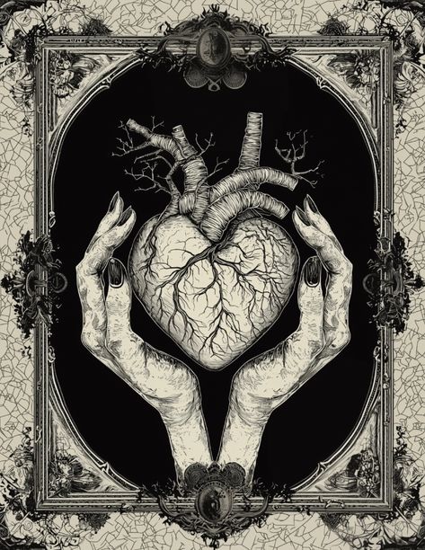 Requiem For A Beating Heart 🖤  #gothart #goth #art #mycreation #kunst #fantasy Trippy Goth Art, Goth Abstract Art, Goth Art Prints, Vintage Gothic Art, Romantic Goth Art, Goth Digital Art, Goth Aesthetic Art, Goth Vintage Aesthetic, Goth Victorian Aesthetic