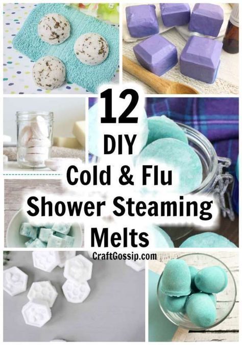 12 Cold And Flu DIY Shower Steaming Melts – Bath and Body Vicks Shower, Shower Tabs, Bath Melts Diy, Block Pictures, Shower Steamers Diy, Soap Method, Soap Block, Shower Tablets, Layered Soap