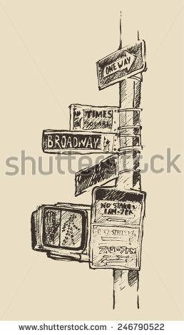 Broadway Tattoos, Broadway Sign, New York Illustration, Square Drawing, New York Broadway, Street Tattoo, Fairy Tattoo Designs, Nyc Art, Fairy Tattoo