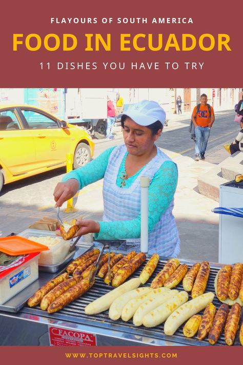 Do you know anything about typical dishes from Ecuador? No? Don't worry, this post has you covered so you can find the most delicious food. Ecuador Food, Ecuadorian Food, Grilled Bananas, Trout Farm, Most Delicious Food, America Food, Food To Eat, Ecuador Travel, Funny Fruit