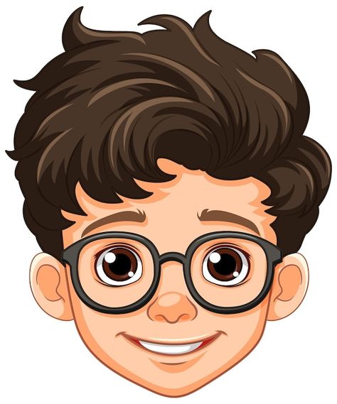 Happy Cartoon Face, Cartoon Man Face, Boy Face Drawing, Head Illustration Art, Head Animation, Clothes Flashcards, Happy Face Cartoon, Cute Boy Cartoon, Boy Cartoon Drawing