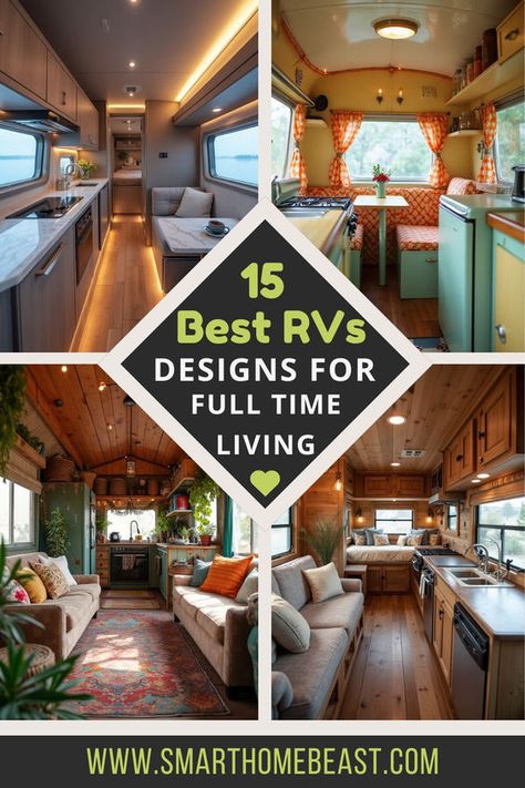 Want to live in an RV full-time without breaking the bank? 15 Best RVs Designs For Full Time Living shows you budget-friendly interiors that feel like home. From smart storage solutions to cozy, stylish layouts, these RVs make life on the road comfortable and affordable! #RVliving #tinyhome #budgetfriendly Custom Rv Interior, Rv Living Remodel, Rvs Interior, Rv Interior, Life On The Road, Full Time Rv, Feel Like Home, Smart Storage, Rv Living