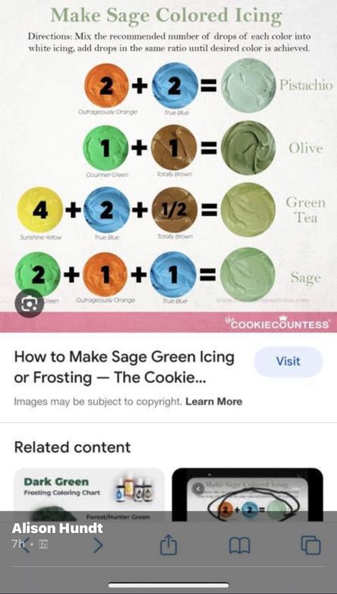 How To Make Sage Green Royal Icing, Sage Green Royal Icing, Sage Green Icing, Royal Icing Color Mixing Chart, Colors Wheel, Icing Color Chart, Food Coloring Mixing Chart, Food Coloring Chart, Color Names Chart