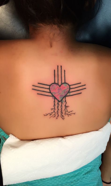 Always know your home roots. New Mexico, zia symbol. Roots, heart, water color Zia Tattoo, New Mexico Tattoo, Sister Symbols, Mexico Tattoo, Zia Symbol, Tattoo New, Native American Tattoos, Sugar Skull Tattoos, Symbol Tattoos