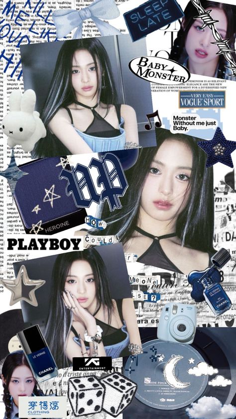 Babymonster Wallpaper, Y2k Aesthetic Wallpaper, Babymonster Ahyeon, Monster H, Blink Book, Pop Posters, Cute Christmas Wallpaper, Baby E, Baby Monster