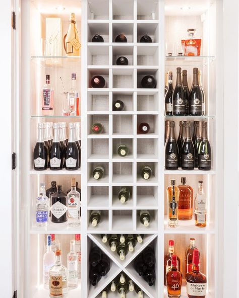 Good Housekeeping on Instagram: “A closet *just* for storing all of our spirits, and organized by type for easy entertaining? Um, yes, please! 🙋‍♀️ (📸: kristenmlawler;…” Liquor Closet, Basement Dry Bar Ideas, Dry Bar Ideas, Moving New House, No Pantry Solutions, Liquor Storage, Wine Closet, Custom Pantry, Tiny Closet