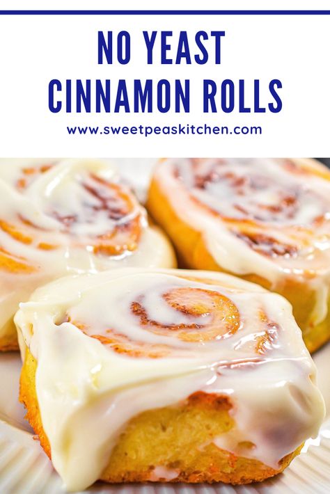 These No Yeast Cinnamon Rolls are an easy and delicious treat that you can whip up in no time. No Yeast Cinnamon Rolls Easy, Yeast Free Cinnamon Rolls, Connamon Rolls, Giant Cinnamon Rolls, Yeast Cinnamon Rolls, Apple Carrot Muffins, No Yeast Cinnamon Rolls, Cinnamon Scrolls, Rolls Homemade