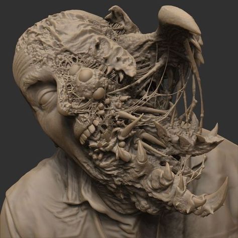 Mutation Art, Halloween Creatures, 3d Sketch, Horror Artwork, Monster Concept Art, Arte Inspo, Scary Art, Ap Art, Creepy Art