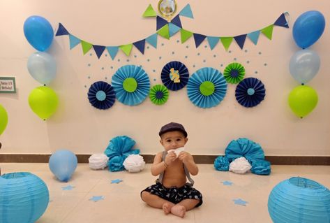 #halfwaytoone #photoshootathome #handmade #babyboy Half Birthday Decoration Ideas At Home, Half Birthday Decoration Ideas, 6 Months Photoshoot Ideas, Half Birthday Decoration, 6month Birthday, 6 Months Photoshoot, Months Photoshoot, Halfway To One, Birthday Decoration Ideas At Home