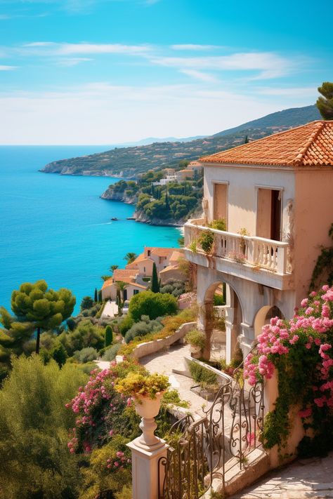 Pristine coastline of the French Riviera Cote De Azure French Riviera, French Riviera Villa, Cote D’azur Aesthetic, Cote De Azure, French Riviera Style, Beautiful Europe, Architecture Styles, Quaint Cottage, Flight Booking