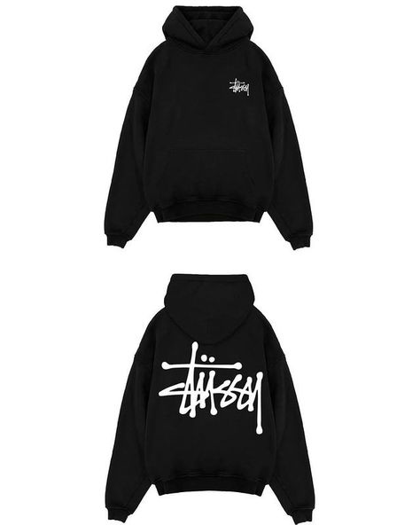 Black Stussy Hoodie, Stüssy Hoodie, Hoodie Template, Stussy Hoodie, Baggy Clothes, Outfit Inspo Casual, Shirt Print Design, Cool Outfits For Men, Mens Sweatshirts Hoodie