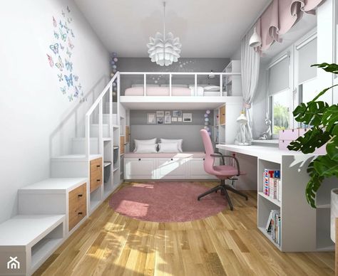 Teenager Bedroom Design, Loft Style Bedroom, Loft Bed Plans, Diy Loft Bed, Cool Room Designs, Small Room Design Bedroom, Bed In Closet Ideas, Kids Bedroom Inspiration, Loft Room