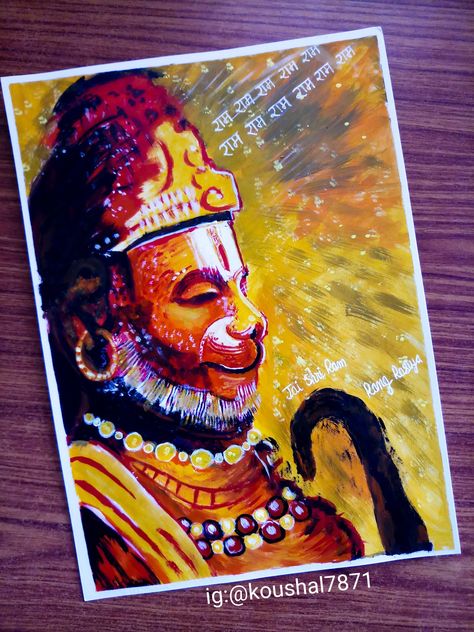 Hanuman ji, indian god abstract art made by me Hanuman Painting Acrylic On Canvas, Hanuman Ji Canvas Painting, Hanuman Painting Acrylic, Hanumanji Painting, Hanuman Ji Painting, Wedding Henna Designs, Sketch Images, Art Painting Diy, Pencil Sketch Images