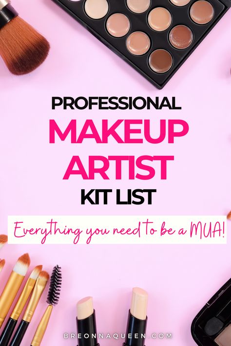 professional makeup artist kit, how to become a professional makeup artist, how to become a mua, mua makeup kit, what to buy to be an makeup artist Saw Makeup, Professional Makeup Artist Kit, Artist Essentials, Makeup Artist Kit Essentials, Makeup Artist Tools, Bronze Makeup Look, Professional Makeup Kit, Pro Makeup Artist, Makeup Artist Kit