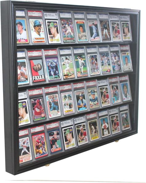 Amazon.com: DisplayGifts Pro UV 36 Graded Sports Card Display Case for Football Baseball Basketball Hockey Comic Trading Cards Horizontal (Black Finish) : Sports & Outdoors Sports Card Display, Sports Cards Display, Sports Card, Card Display, Display Cases, Football And Basketball, Display Cards, Display Case, Trading Cards