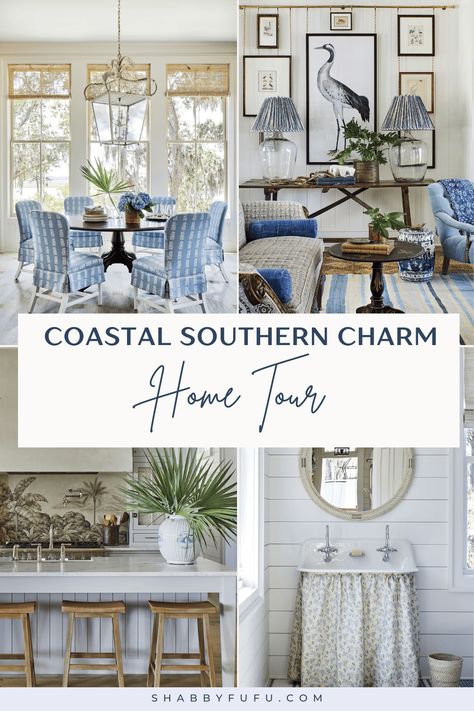 Home Tour: Coastal Serenity Meets Southern Charm in This Crane Island Home Southern Coastal, Southern Coastal Homes Interiors, Minimalist Bohemian Living Room, Southern Living Decor, California Coastal Interior Design, Southern Coastal Decor, Southern Charm Decor, Living Room Classic, Coastal Decorating Living Room