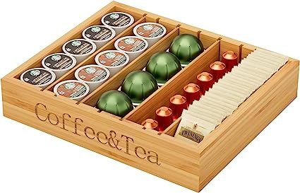 Amazon.com: MinBoo Bamboo K Cup Holder for Drawer or Countertop Coffee Pod Holder 25-36 K Cup Pod Storage Tea Bag Organizer Storage for Coffee Station Home Office and Kitchen (Bamboo) : Home & Kitchen Coffee Bar Essentials, K Cup Storage, Coffee Pods Drawer, Tea Organizer, Pod Storage, Coffee Organization, K Cup Holders, Organizing Items, Tea Organization