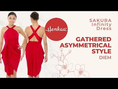 (1) SAKURA DIEM Gathered Asymmetrical Skirt Convertible Infinity Dress Style Tutorial HENKAA - YouTube Infinity Dress Styles Tutorials, Infinity Dress Styles, Style Tutorial, Fashion Tutorial, Infinity Dress, Convertible Dress, Asymmetrical Skirt, Ruby Red, Convertible