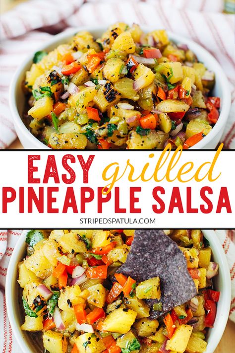 Grilled Pineapple Tacos, Grilled Salsa Recipe, Charred Pineapple Salsa, Smoked Pineapple Salsa, Roasted Pineapple Salsa, Easy Pineapple Salsa, Pineapple Salsa Tacos, Pineapple Salsa For Fish, Grilled Pineapple Salad