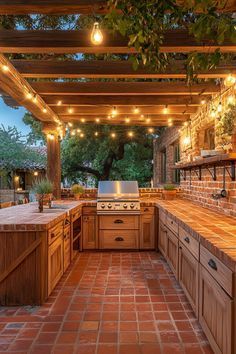 Back Covered Patio Ideas Farmhouse, Outside Grill Ideas Built Ins Patio, Patio With Bar And Grill, Ranch Outdoor Kitchen, Outdoor Washer And Dryer Ideas Backyard, Grill Set Up, Outdoor Kitchen And Pool Ideas, Outdoor Pavilion With Kitchen, Outdoor Farm Kitchen