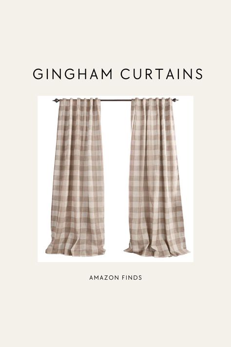 Cute Gingham Curtains for Living room, bedroom or nursery. #affilate Gingham Curtains, Buffalo Check Curtains, Curtain Living Room, Bedroom Drapes, Lined Curtains, Blackout Windows, Window Panels, Farmhouse Living, Curtains Living Room