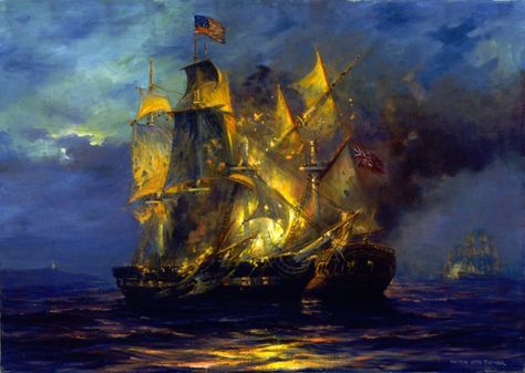 Anton Otto Fischer- I'm in love. I could stare at this for hours. Pirate Cave, Pirate Ship Painting, Pirates Art, Pirate Stuff, Navi A Vela, Sea Battle, Sea Pictures, Old Sailing Ships, Maritime Art