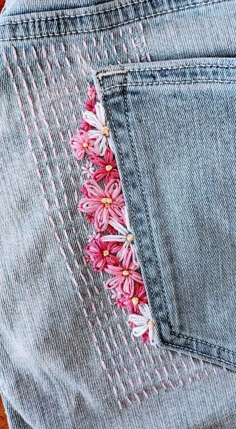 16 Creative Denim Embroidery Ideas That Will Save Your Favorite Jeans (visible mending is a beautiful thing!) Denim Embroidery, Visible Mending, Free Tote, Simple Embroidery, Embroidery Ideas, Over It, Mother Earth, Favorite Jeans, I Got This