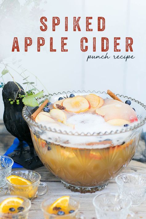 Spiked Apple Cider Punch, Apple Cider Punch Recipes, Spiked Apple Cider Recipe, Cider Drink Recipes, Cider Punch, Apple Cider Punch, Spiked Cider, Apple Cider Drink, Spiked Apple Cider