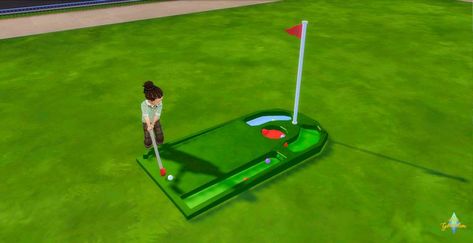 Functional Golf Set Sims 4 Golf Cc, Ts4 Kids, Bowling Games, T Ball, Cc Clothes, Golf Set, Sims 4 Gameplay, Sims 4 Cc Furniture, Toddler Play