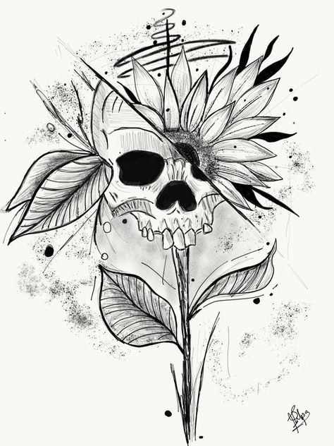 Flower Tattoo Stencils, Shoulder Sleeve Tattoos, Skull Art Drawing, Skulls Drawing, Sunflower Tattoos, Tatuaje A Color, Butterfly Tattoo Designs, Tattoo Art Drawings, Butterfly Drawing