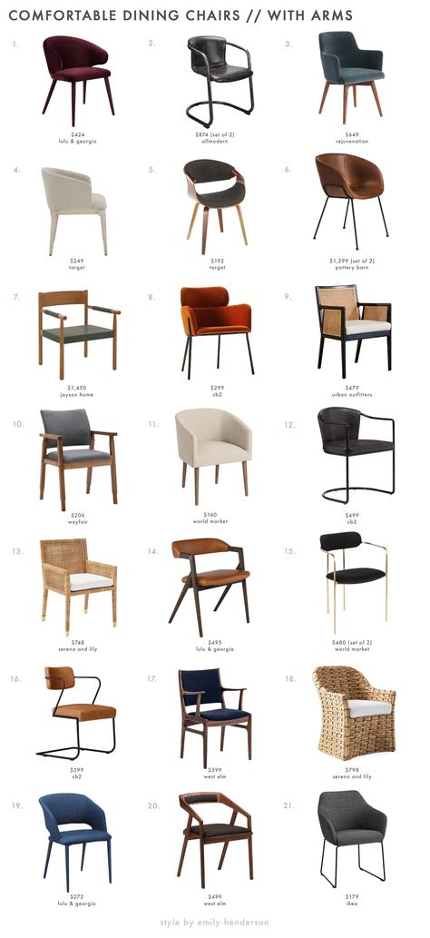 Feminine Conference Room, Arm Chair Dining Room, Dining Chairs Comfortable, Comfortable Dining Chairs With Arms, Restaurant Furniture Design Chairs, Dining Chair Inspiration, Most Comfortable Dining Chairs, Comfortable Kitchen Chairs, Chairs For Round Dining Table