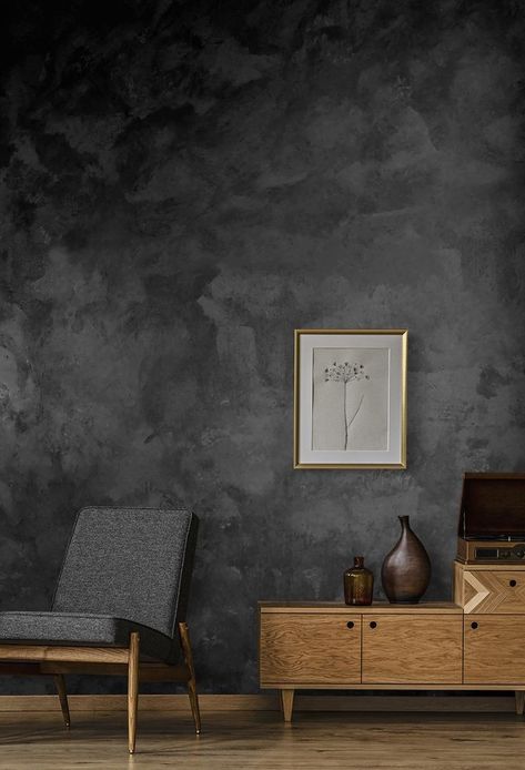 Limewash Walls, Concrete Effect Paint, Wall Painting Techniques, Wall Texture Design, Bedroom Wall Designs, Bedroom Wall Paint, Dark Walls, Wall Paint Designs, Hall Decor