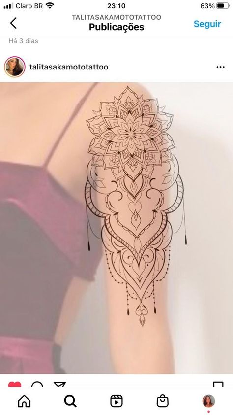 Mandala Tattoo Design Women Shoulder, Lace Mandala Tattoo Arm, Mandala Half Sleeve Tattoo For Women, Ornamental Shoulder Tattoo, Mandala Shoulder Tattoo, Lotus Tattoo Shoulder, Mandala Tattoo Shoulder, Lace Sleeve Tattoos, Mandala Arm Tattoos