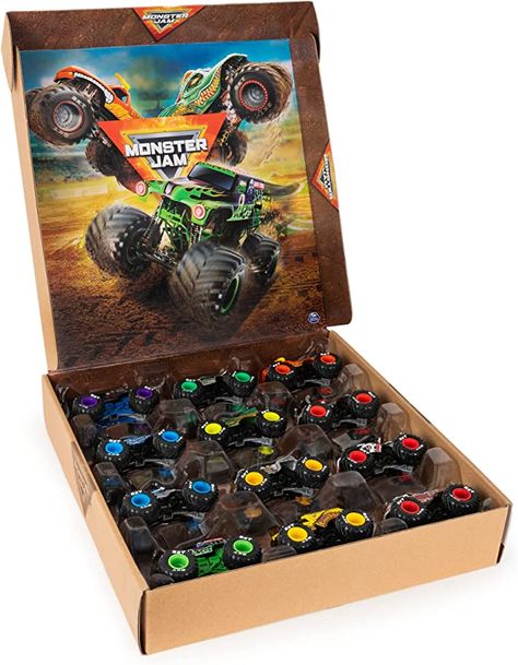 12 OFFICIAL MONSTER JAM TOY TRUCKS: Dominate everything in your way! This 12-Pack comes with exclusive 1:64 versions of your favorite toy truck, including Grave Digger, El Toro Loco, Max-D and more!
AUTHENTIC REPLICAS: The 1:64 die-cast series brings the Monster Jam action right to you! Official BKT tires, detailed graphics and a styled chassis make it feel like you’re holding the real thing! Monster Jam Toys, Monster Truck Toys, Monster Trucks Birthday Party, Grave Digger, Kids Toys For Boys, Monster Truck Birthday, Trucks Birthday Party, Kids Gift Guide, Monster Jam