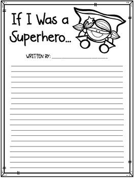 This ready-to-print writing paper is perfect for a writing activity. Use this paper for students to publish their writing on. This product includes a page with a boy superhero and one with a girl superhero.The story is titled, "If I Was a Superhero..." Superhero Writing Prompts, Superhero Writing, Print Writing, Free Writing Prompts, If I Was A, Beginning Of Year, Free Writing, Educational Activities For Kids, Girl Superhero