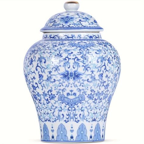 Faster shipping. Better service Antique Style Home, Blue And White Tablescapes, Chinoiserie Vases, Modern Coastal Living Room, Flowers Ceramic, Bookcase Decor, Flowers In Jars, Retro Blue, Blue And White Porcelain