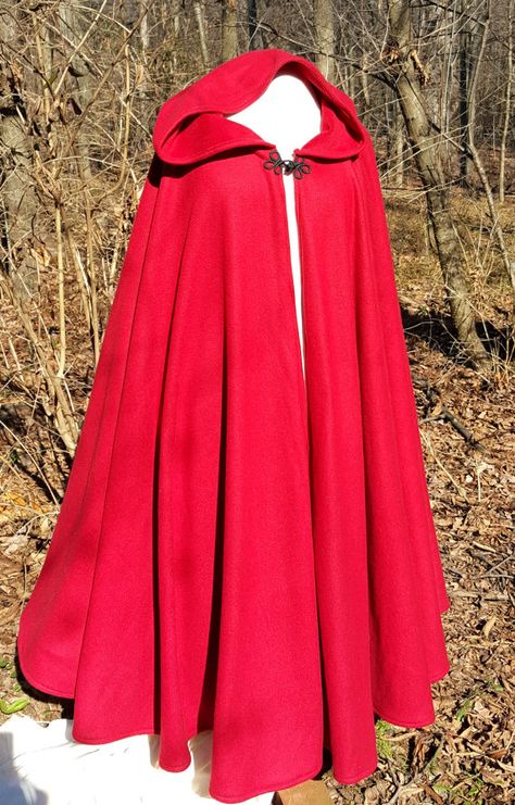 Red Cape Costume, Fantasy Palace, Long Cloak, Winter Cloak, Red Cloak, Cape With Hood, Cape For Women, Hooded Cloak, Long Red