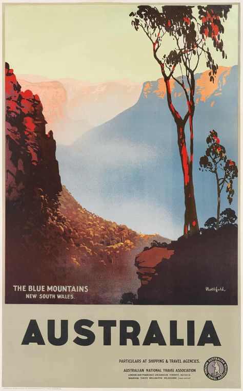 Blue Mountains Australia, Posters Australia, Australian Vintage, Blue Canvas Art, Poster Advertising, Postal Vintage, Tourism Poster, Australian Travel, Poster Shop