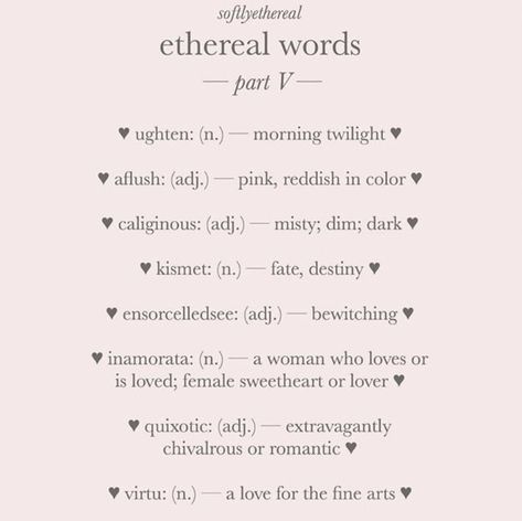 Cute Rare Words, Rare Aesthetic Words For Usernames, Enchanting Words Aesthetic, Angel Word Aesthetic, Pretty Synonyms, Coquette Username Ideas, Ethereal Words, Coquette Words, Angelic Words