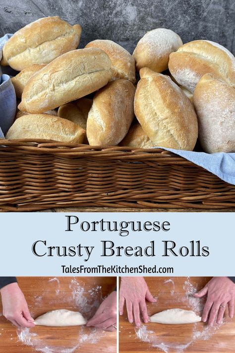 Portuguese Rolls Recipe, Light And Airy Interior, Portuguese Rolls, Crusty Bread Rolls, Portuguese Bread, Crusty Bread Recipe, Airy Interior, Portuguese Sweet Bread, Rolls Easy