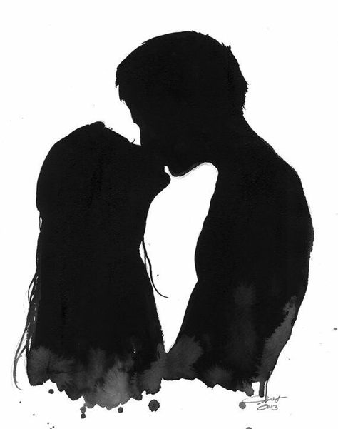 Urgencias Jessica Durrant, People Kissing, Image Couple, Silhouette Art, Couple Drawings, Couple Art, Two People, 그림 그리기, Watercolor Illustration