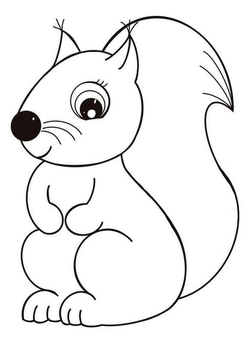 Squirrel Coloring Page, فنسنت فان جوخ, Preschool Crafts Fall, Abstract Coloring Pages, Kids Animals, Fall Crafts For Kids, Childrens Crafts, Art Drawings For Kids, Animal Coloring Pages