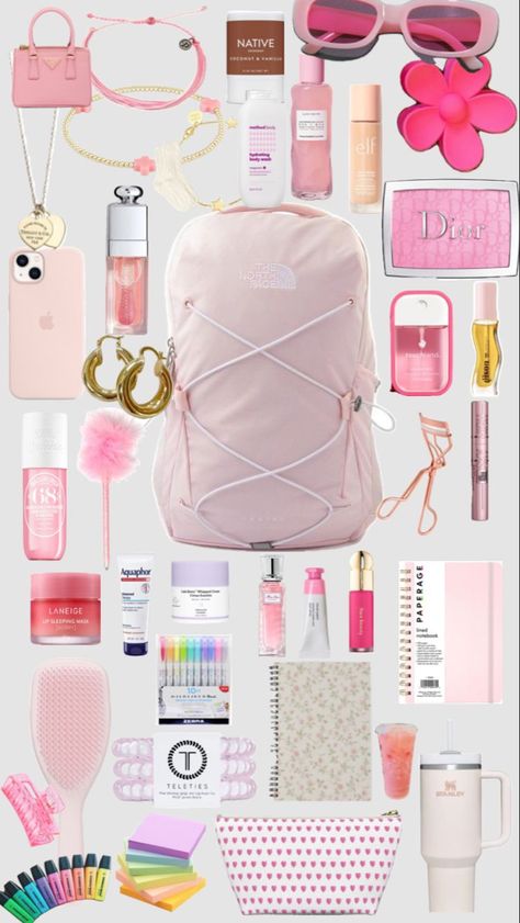 Middle School Essentials, School Backpack Essentials, Middle School Survival, Preppy School Supplies, Pretty School Supplies, Everyday Bag Essentials, Preppy Backpack, Preppy Gifts, School Bag Essentials