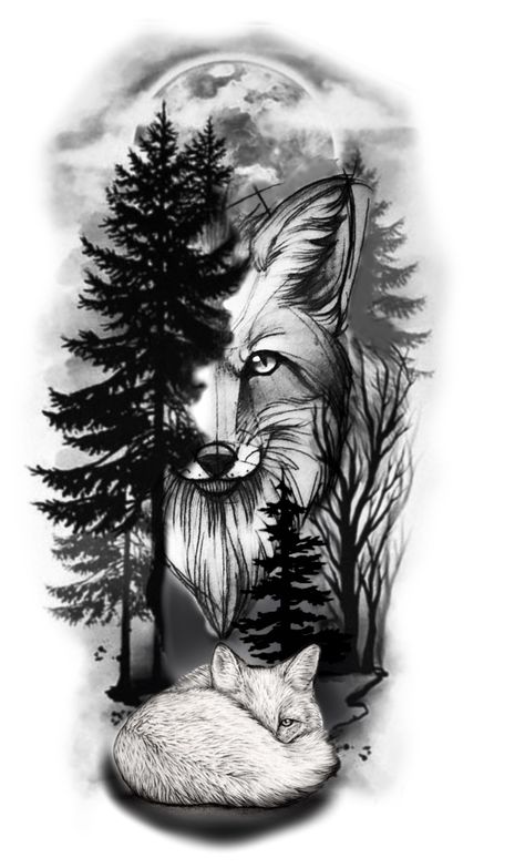 Tattoo Trends 2023, Fox Tattoo Men, Fox Tattoo Sketch, Fox Tattoo Ideas, Natur Tattoo Arm, Tattoos Sketches, Animal Tattoos For Women, Fox Tattoo Design, Animal Sleeve Tattoo