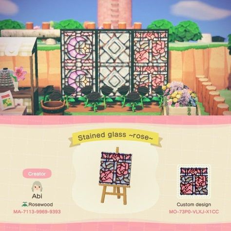 Stained Glass Rose, Animal Crossing 3ds, Ac New Leaf, Animal Crossing Guide, Animal Crossing Qr Codes Clothes, Animal Crossing Wild World, Path Design, Qr Codes Animal Crossing, Casas The Sims 4