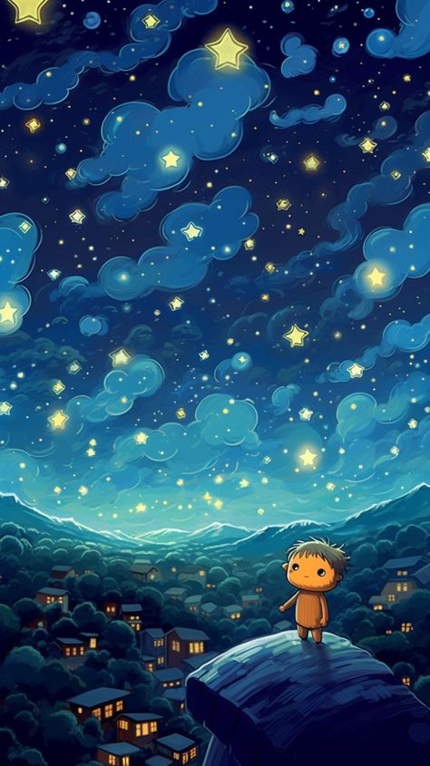 Night Sky Phone Wallpaper, Phone Wallpaper Stars, Sky Phone Wallpaper, Night Sky Drawing, Art Phone Wallpaper, Starry Night Wallpaper, Chill Aesthetic, Night Clouds, Drawing Stars