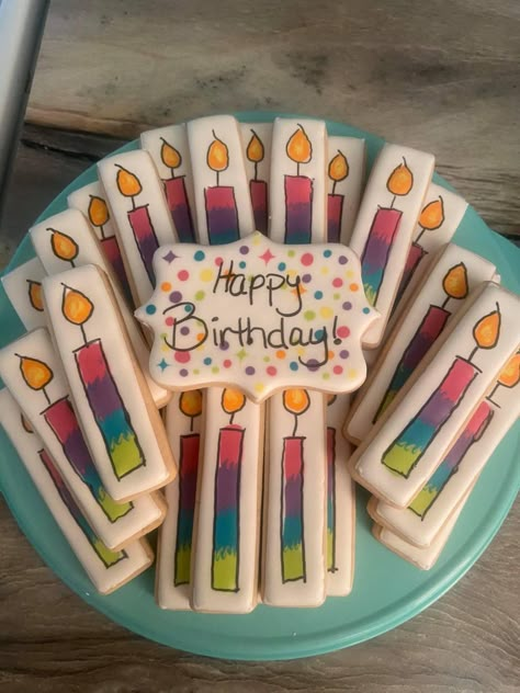 Birthday Cookie Sticks Decorated, T Shirt Cookies Decorated, Male Birthday Cookies Decorated, Paint Cookies Decorated, Easy Birthday Cookies Decorated, Royal Cookies Ideas, Happy Birthday Royal Icing Cookies, Rectangle Cookies Decorated, Sugar Cookie Sticks Decorated