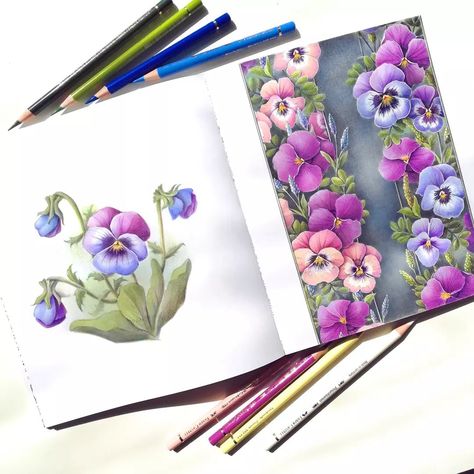 Kari (@kdcolouring) • Instagram photos and videos Flowerscapes Coloring Book, Maggie Enterrios Flowerscape, Flowerscape Coloring Book Finished Pages, Flowerscape Coloring, Coloring Combinations, Coloured Pencil Techniques, Maggie Enterrios, Leila Duly, Joanna Basford Coloring