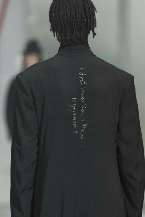 Yohji Yamamoto Menswear, Sanya, 자수 디자인, Clothing Details, Passion Project, Chase Your Dreams, Shirt Embroidery, Mens Style, Embroidery Fashion