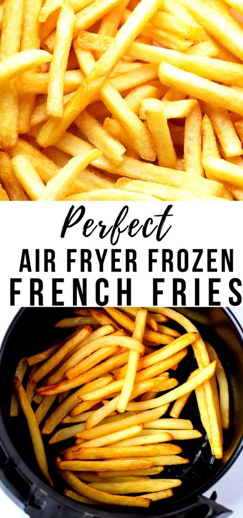 Get perfectly crispy air fryer frozen french fries in minutes! Just as good if not better than restaurant style fries! #airfryer #frenchfries #frozen #airfryerfries Air Fryer Frozen Fries, Waffle Crispy, Air Fryer Frozen French Fries, Fries In The Air Fryer, Air Fry French Fries, Frozen Fries, Air Fryer Fries, New Air Fryer Recipes, Air Fryer French Fries